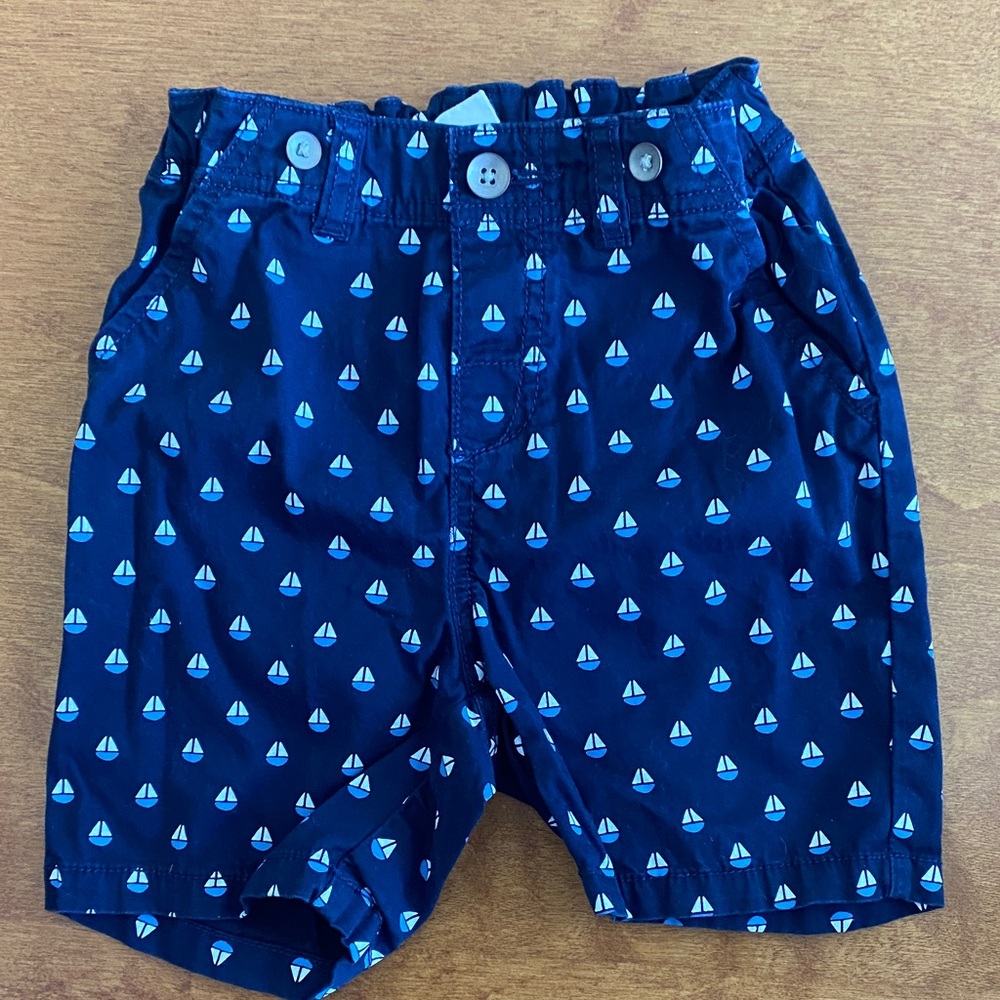 H&M Kids Sailboat Patterned Blue Shorts